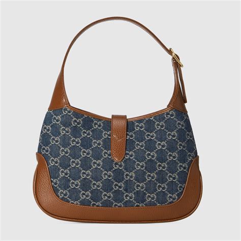 nailhead jackie gucci|Gucci Jackie small shoulder bag in blue denim .